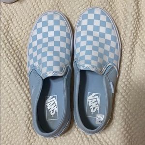 Blue checkered vans